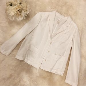 J. Crew White Linen Jacket.